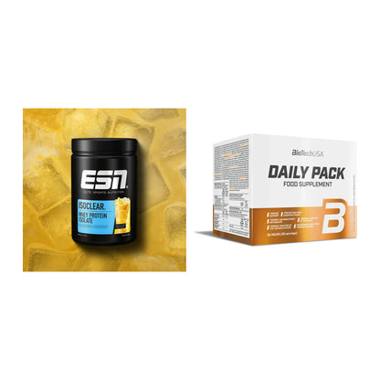 Basis-Set: ESN ISOCLEAR Whey Isolate + BioTech Daily Packs 30 Packs – alle enthaltenen Artikel