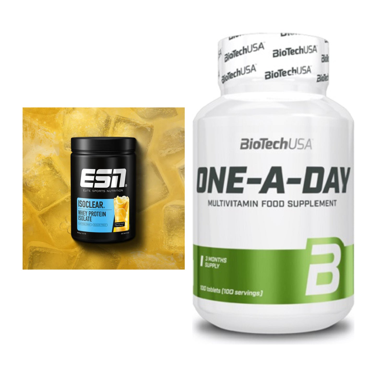Basis-Set: ESN ISOCLEAR Whey Isolate + BioTech One A Day 100 Tabl. – alle enthaltenen Artikel
