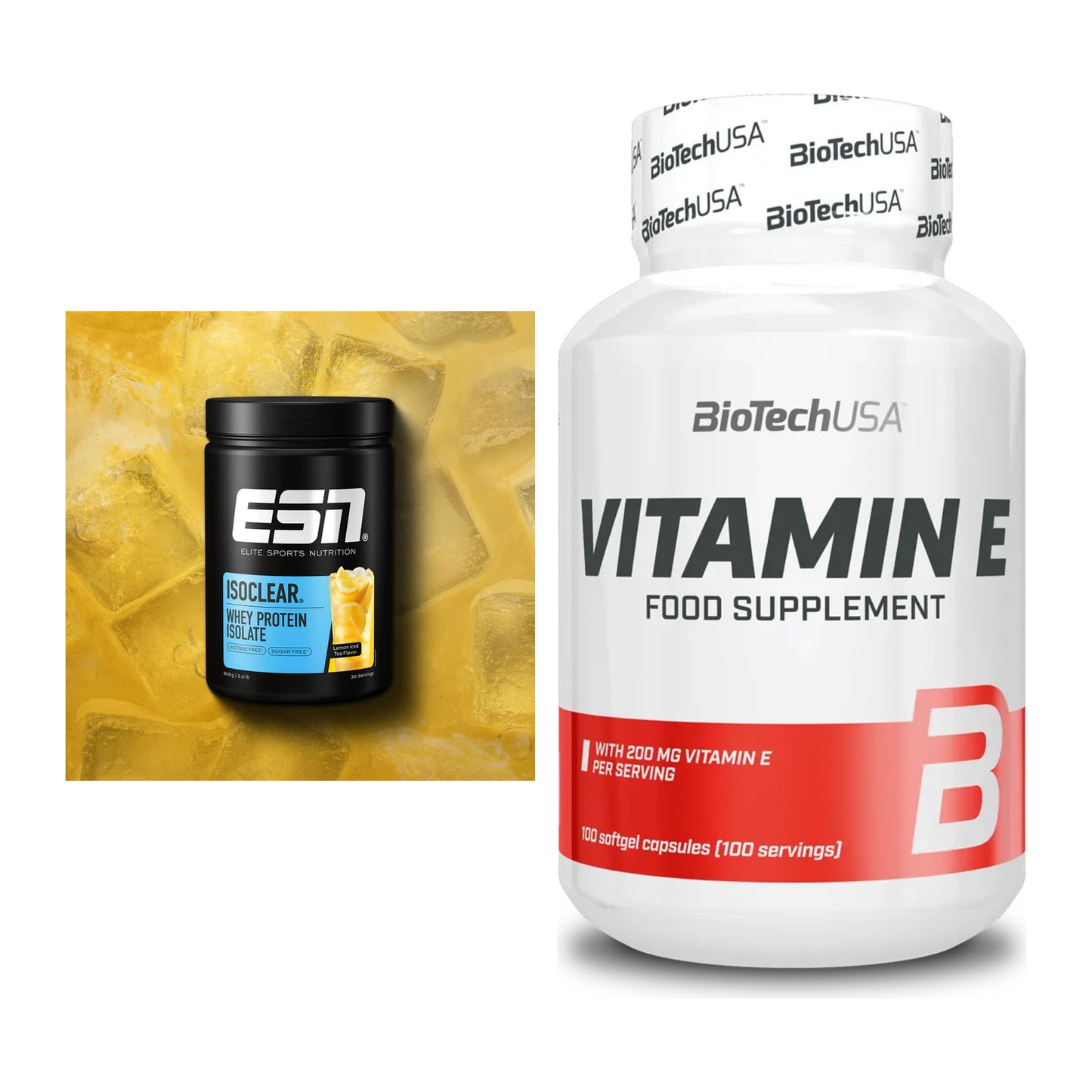 Basis-Set: ESN ISOCLEAR Whey Isolate + BioTech Vitamin E 100 – alle enthaltenen Artikel