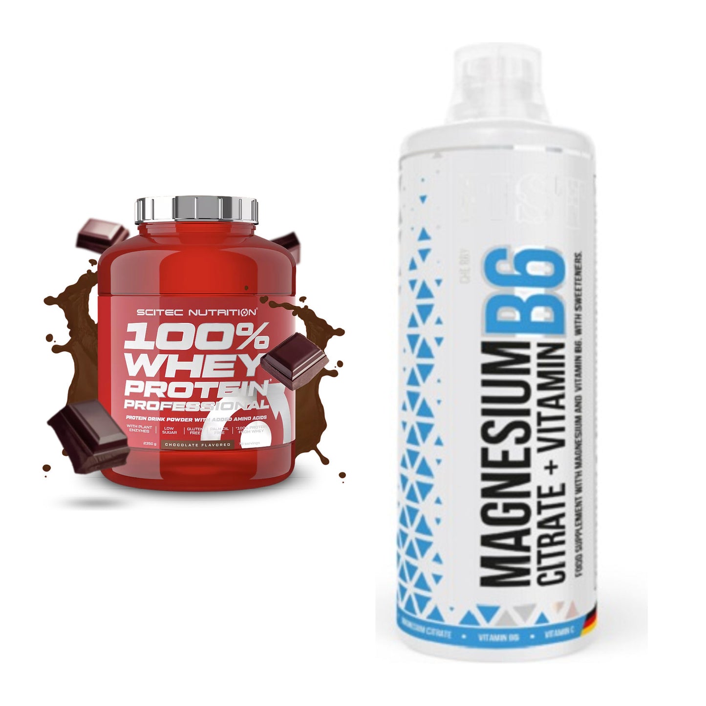 Basis-Set: Scitec 100% Whey Professional + MST Magnesium B6 – alle enthaltenen Artikel
