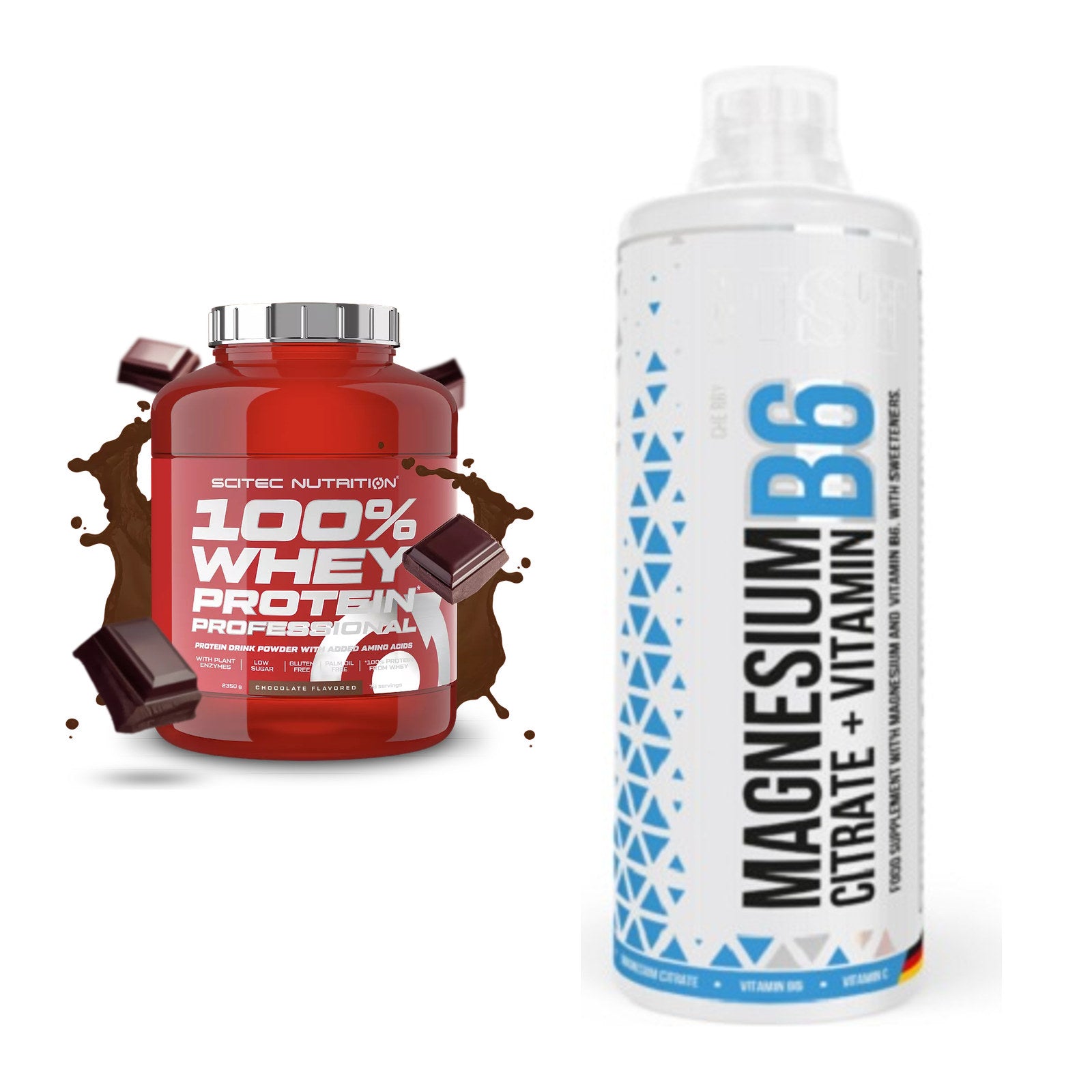 Basis-Set: Scitec 100% Whey Professional + MST Magnesium B6 – alle enthaltenen Artikel