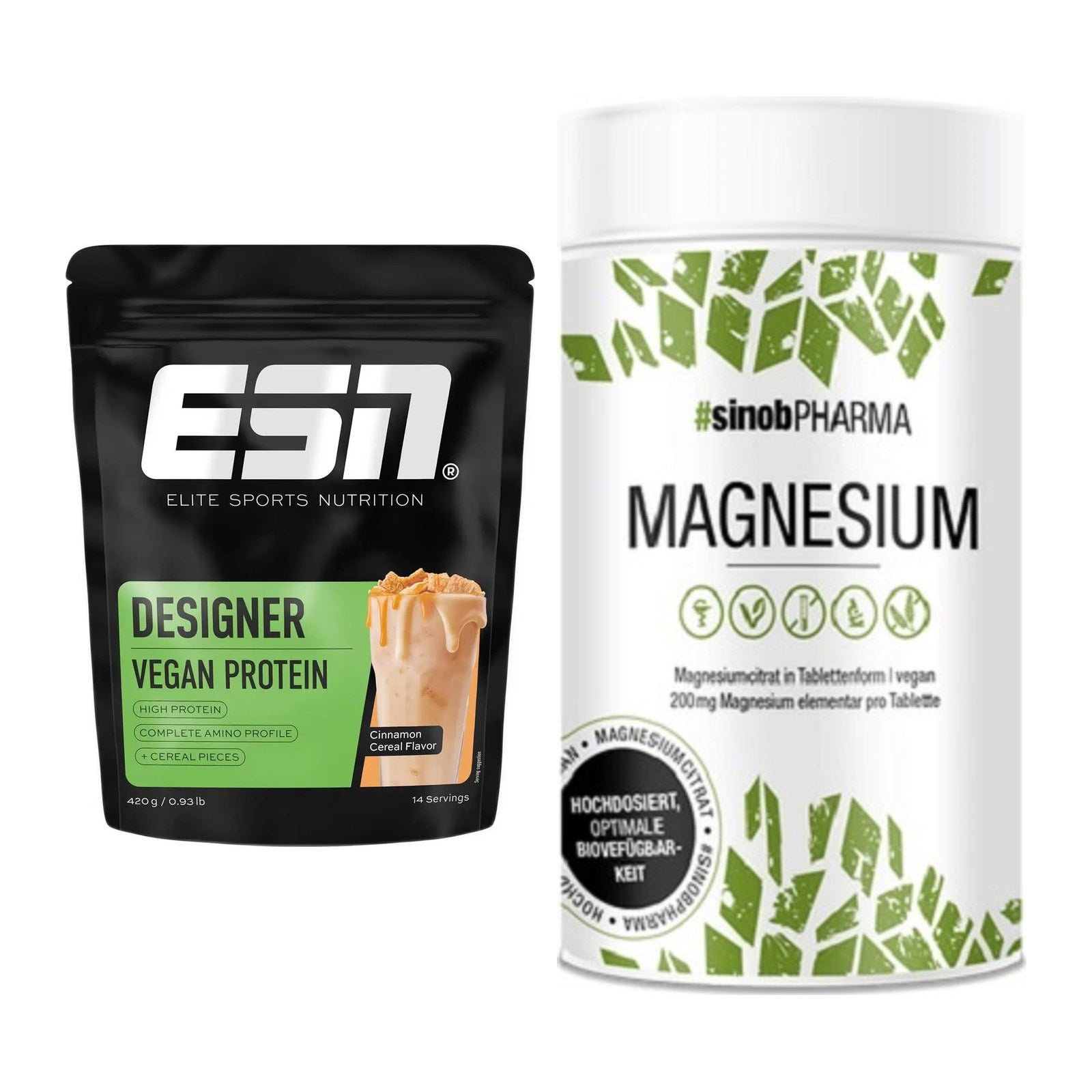 Basis-Set: ESN Designer Vegan Protein + Sinob Magnesium Citrat – alle enthaltenen Artikel