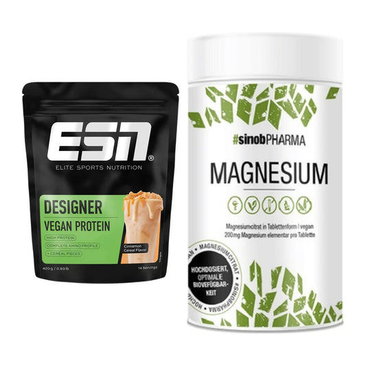 Basis-Set: ESN Designer Vegan Protein + Sinob Magnesium Citrat – alle enthaltenen Artikel