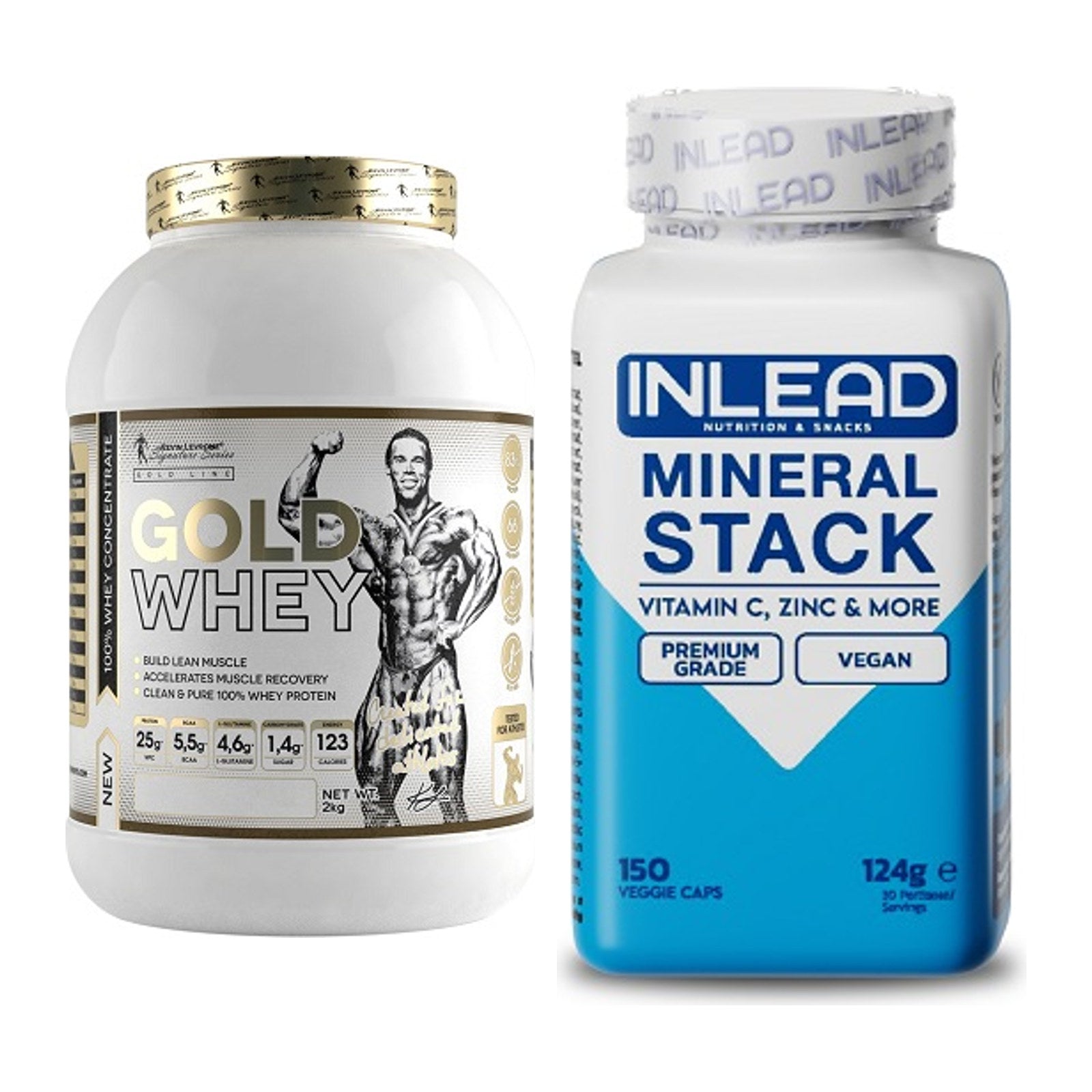 Basis-Set: Kevin Levrone Gold Whey + INLEAD Mineral Stack – alle enthaltenen Artikel