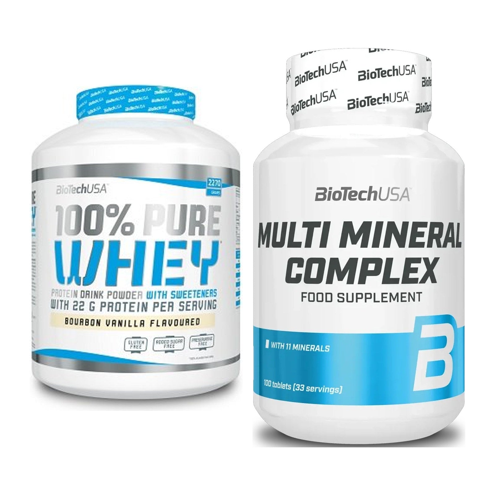 Basis-Set: BioTech 100% Pure Whey + BioTech Multi Mineral Complex 100 – alle enthaltenen Artikel