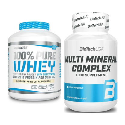 Basis-Set: BioTech 100% Pure Whey + BioTech Multi Mineral Complex 100 – alle enthaltenen Artikel
