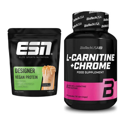 Basis-Set: ESN Designer Vegan Protein + BioTech L-Carnitine + Chrome – alle enthaltenen Artikel