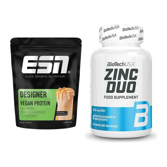 Basis-Set: ESN Designer Vegan Protein + BioTech Zinc Duo – alle enthaltenen Artikel