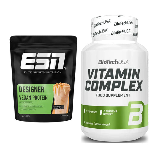 Set de bază: ESN Designer Vegan Protein + BioTech Vitamin Complex - toate articolele incluse