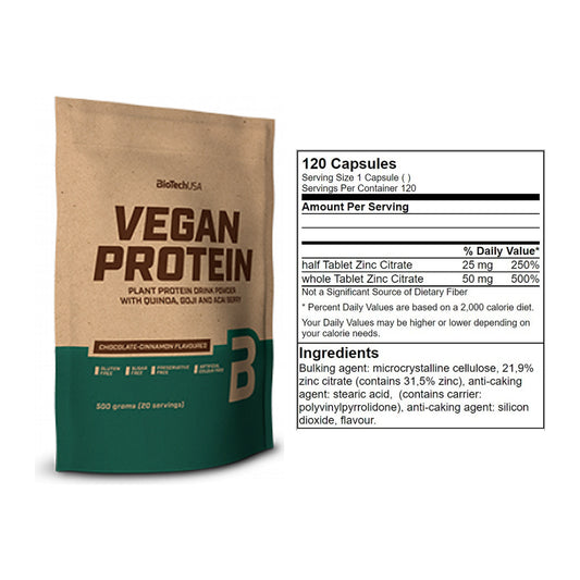 Basis-Set: BioTech Vegan Protein + GN Zinc Citrate 120 Tabl. – alle enthaltenen Artikel