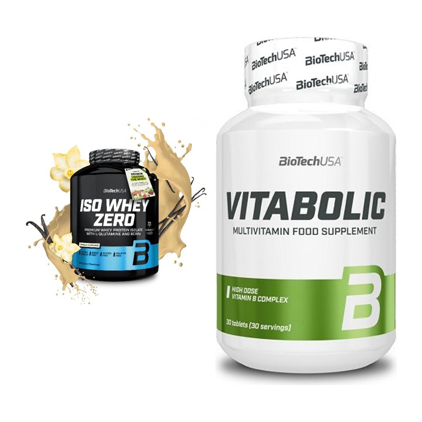 Basis-Set: BioTech Iso Whey Zero + BioTech Vitabolic 30 Tabl. – alle enthaltenen Artikel