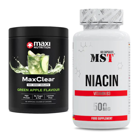 Basis-Set: MaxiNutrition MaxClear 100% Clear + MST Niacin – alle enthaltenen Artikel