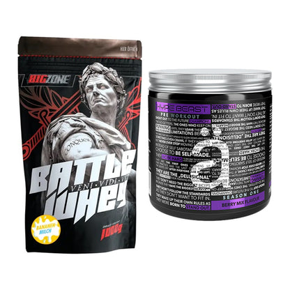 Basis-Set: Big Zone Battle Whey + Nanosupps Hype Beast – alle enthaltenen Artikel