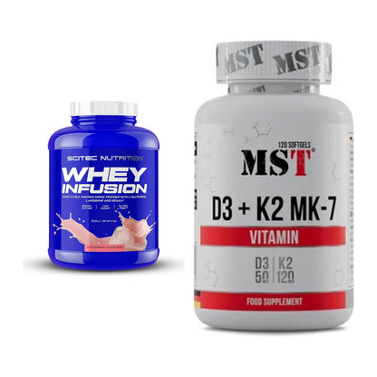 Basis-Set: Scitec Whey Infusion + MST Vitamin D3 + K2 + MK-7 – alle enthaltenen Artikel