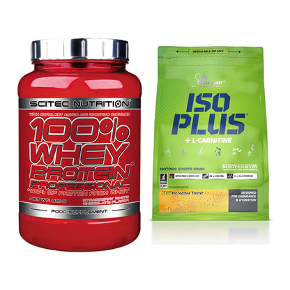 Basis-Set: Scitec 100% Whey Professional + Olimp Iso Plus – alle enthaltenen Artikel