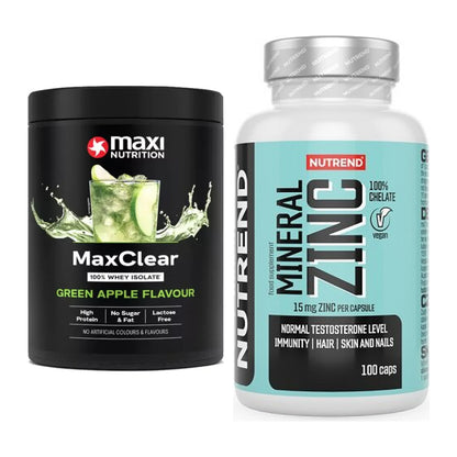 Basis-Set: MaxiNutrition MaxClear 100% + Nutrend Zinc Chelate 15mg – alle enthaltenen Artikel