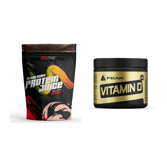 Basis-Set: Big Zone Clear Whey Protein + Peak Vitamin D 180 Tabl. – alle enthaltenen Artikel