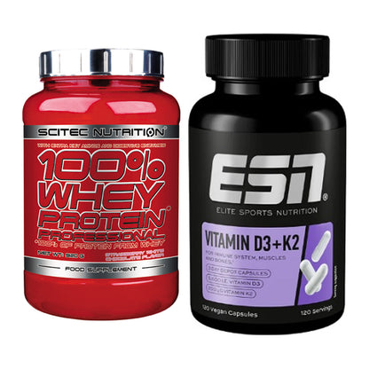 Basis-Set: Scitec 100% Whey Professional + ESN Vitamin D3 + K2 – alle enthaltenen Artikel