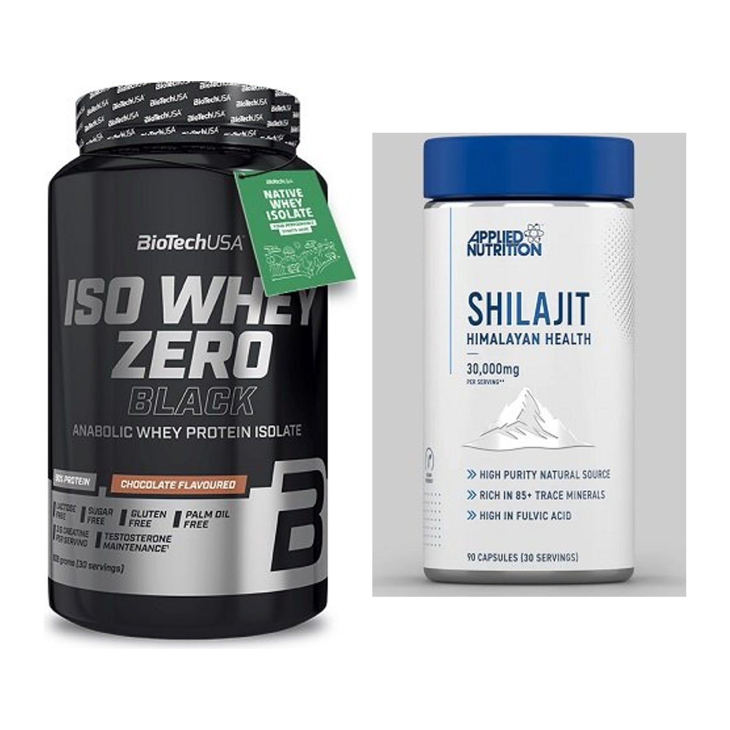 Basis-Set: BioTech Iso Whey Zero Black + Applied Nutrition Shilajit – alle enthaltenen Artikel