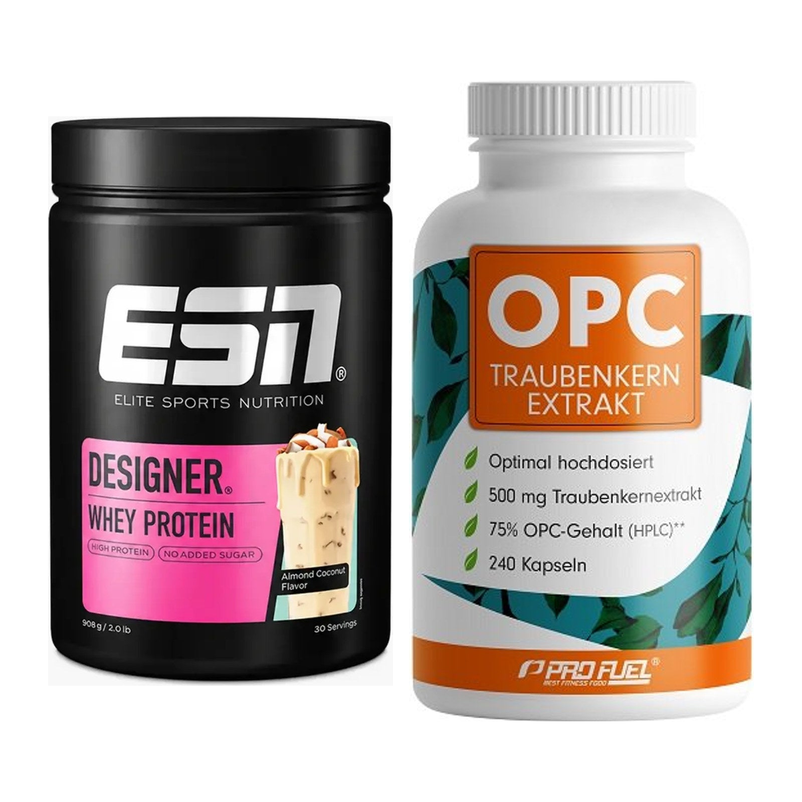 Basis-Set: ESN Designer Whey + ProFuel OPC Traubenkernextrakt – alle enthaltenen Artikel