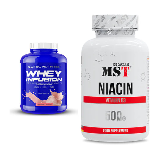 Basis-Set: Scitec Whey Infusion + MST Niacin – alle enthaltenen Artikel