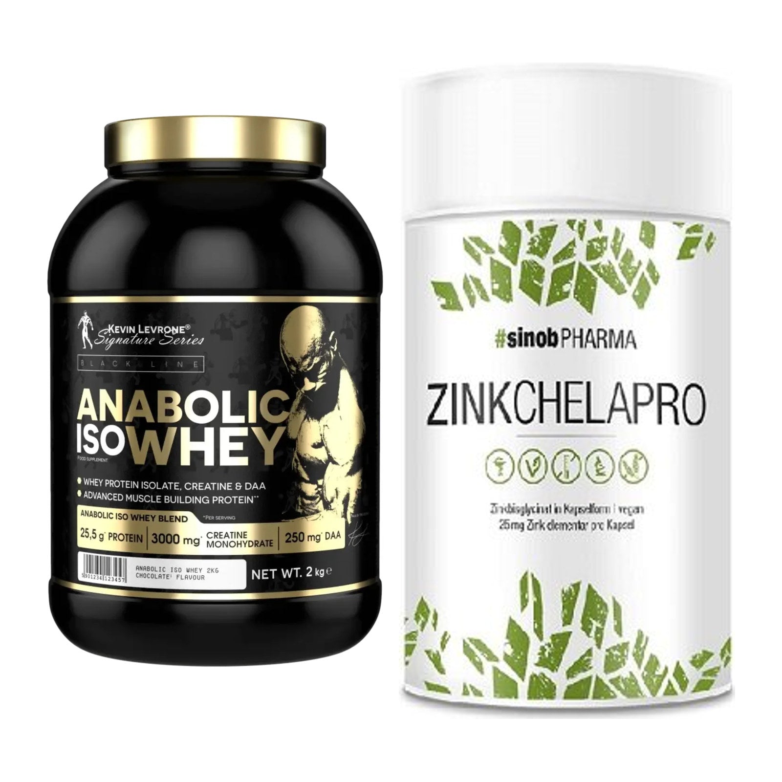 Basis-Set: Kevin Levrone Anabolic Iso Whey + Sinob Zink Chelapro – alle enthaltenen Artikel