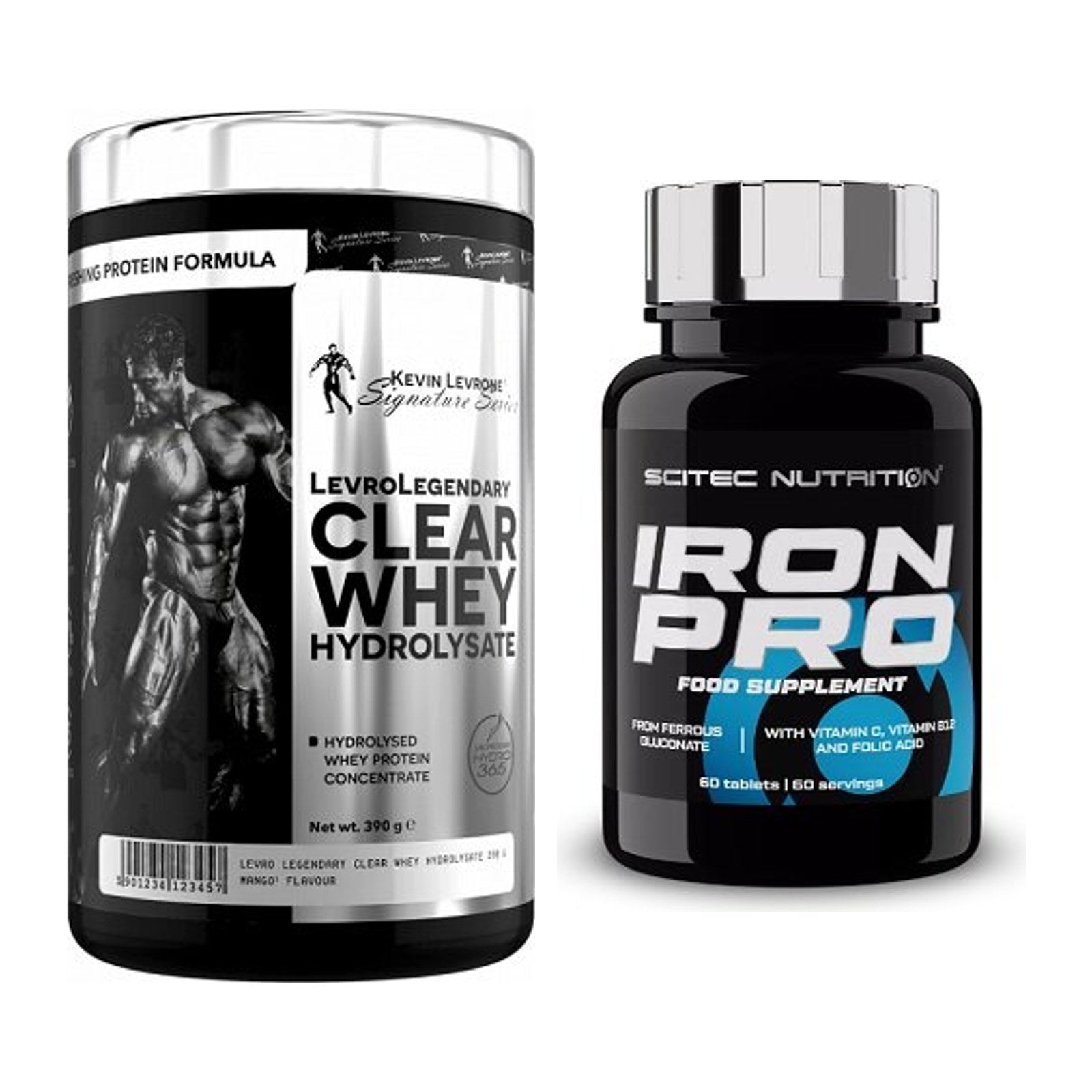 Basis-Set: Kevin Levrone Clear Whey + Scitec Iron Pro – alle enthaltenen Artikel