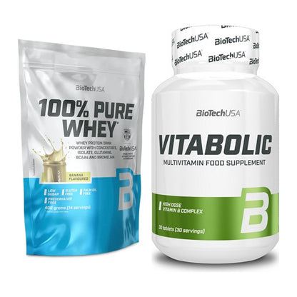 Basis-Set: BioTech 100% Pure Whey + BioTech Vitabolic 30 Tabl. – alle enthaltenen Artikel