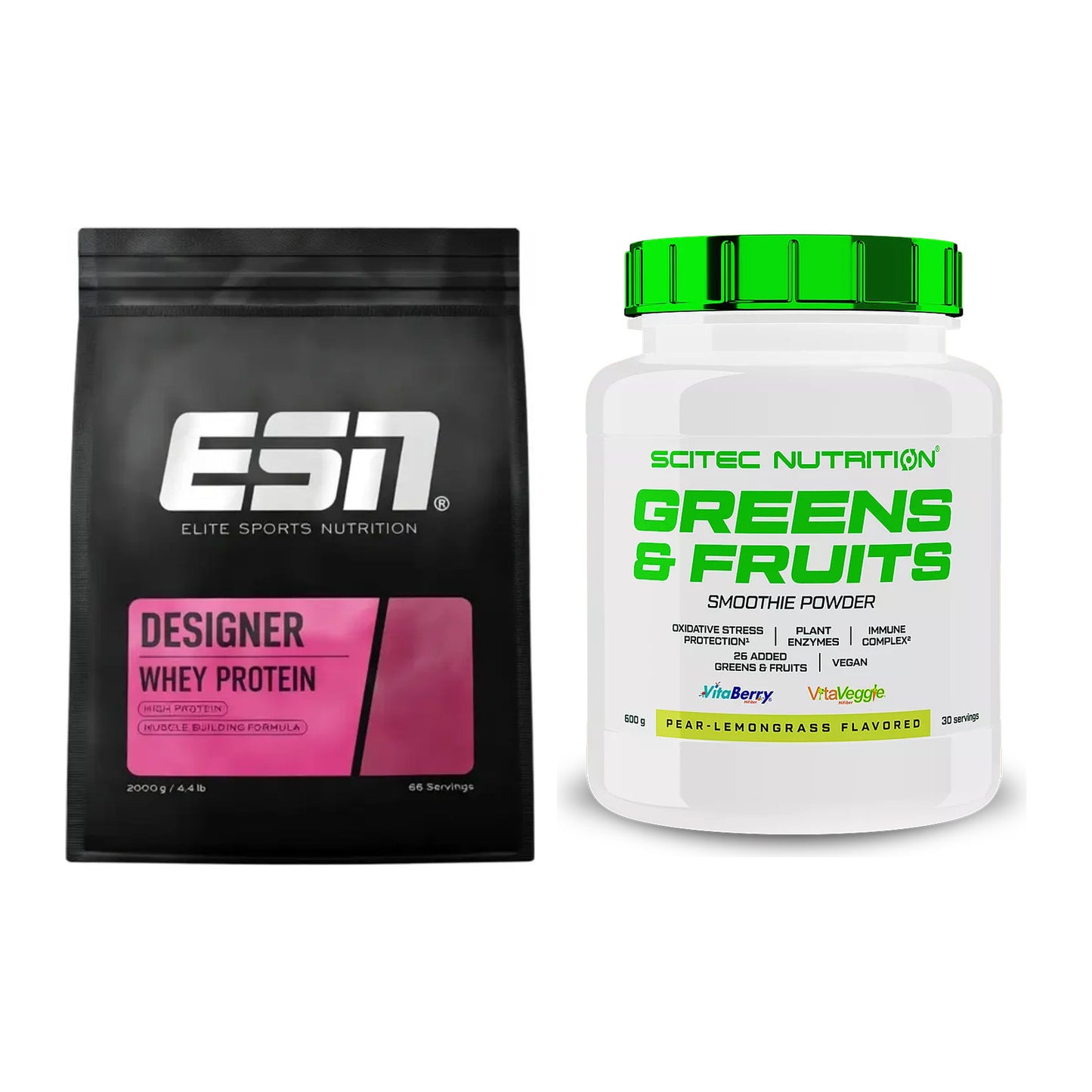 Basis-Set: ESN Designer Whey + Scitec Greens & Fruits – alle enthaltenen Artikel