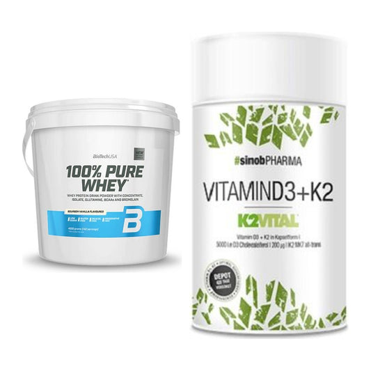 Basis-Set: BioTech 100% Pure Whey + Sinob Vitamin D3 + K2 – alle enthaltenen Artikel
