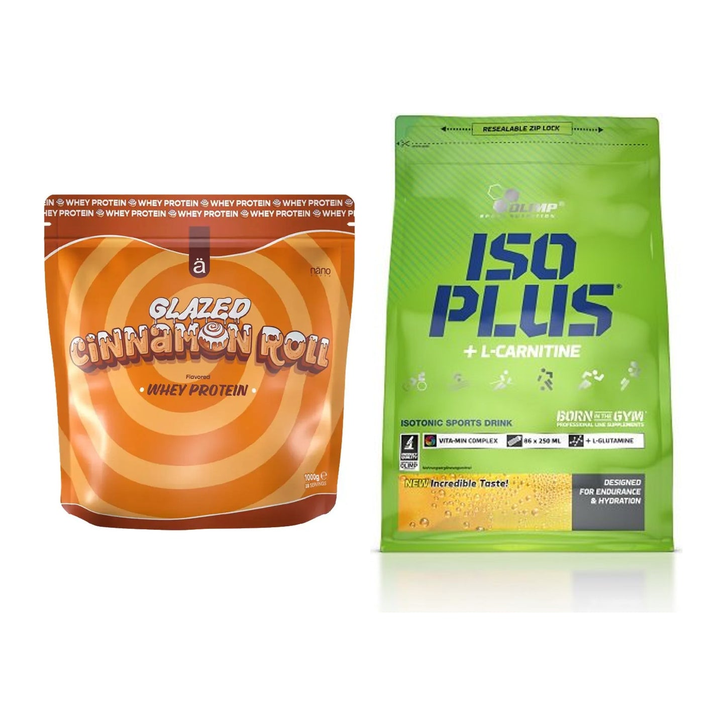 Basis-Set: Nanosupps Whey Protein + Olimp Iso Plus – alle enthaltenen Artikel