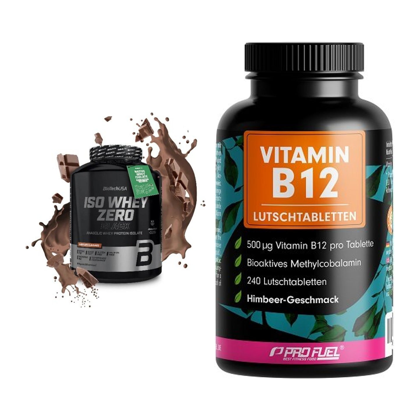 Basis-Set: BioTech Iso Whey Zero Black + ProFuel Vitamin B12 240 – alle enthaltenen Artikel