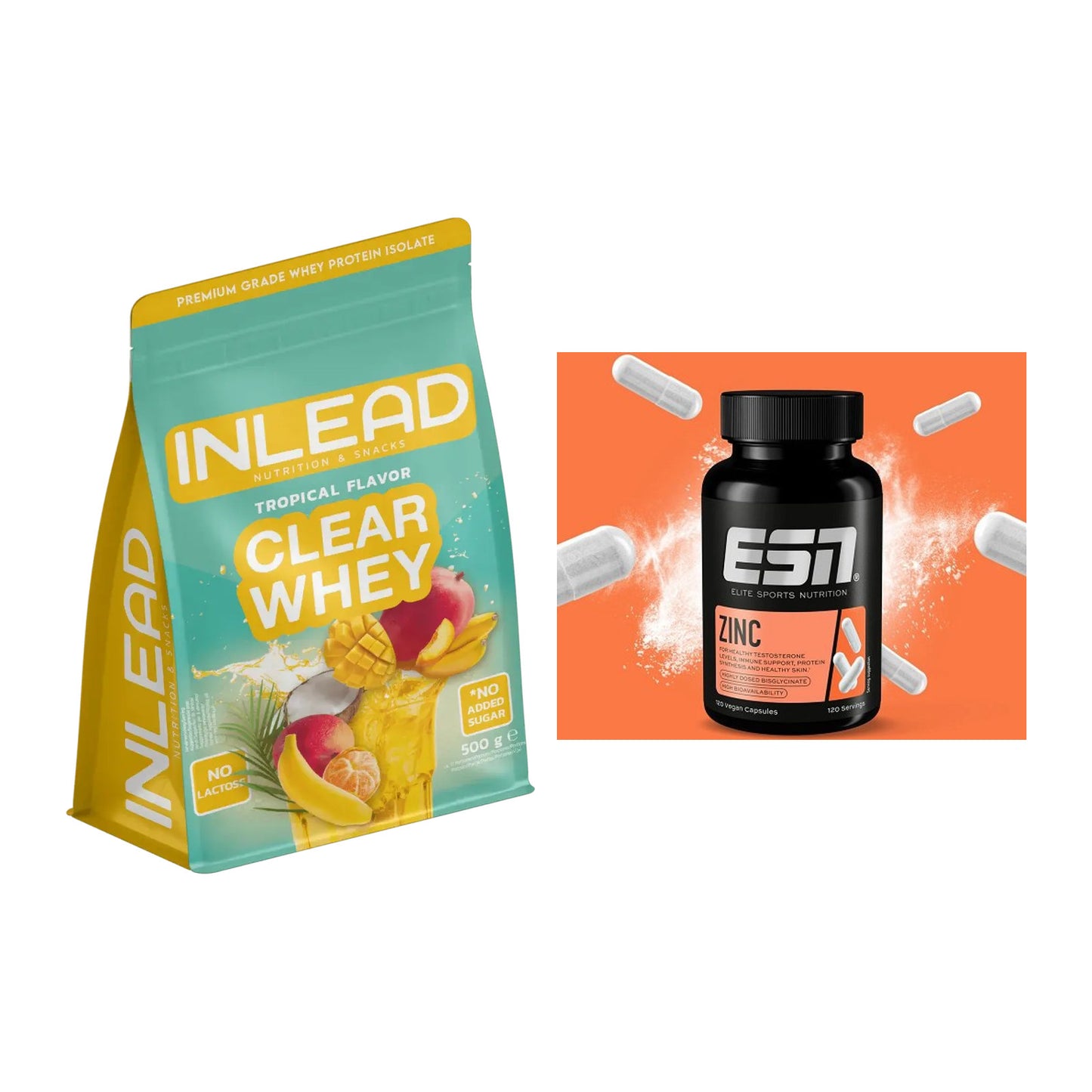 Basis-Set: INLEAD Clear Whey Isolate + ESN Zinc – alle enthaltenen Artikel