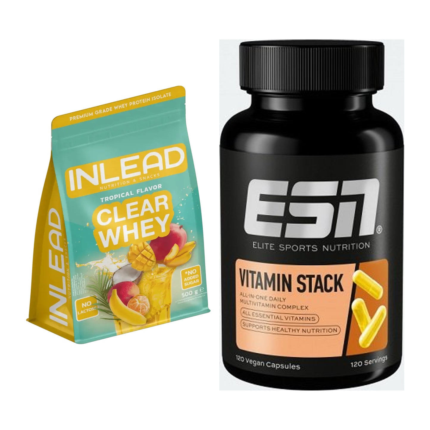 Basis-Set: INLEAD Clear Whey Isolate + ESN Vitamin Stack – alle enthaltenen Artikel