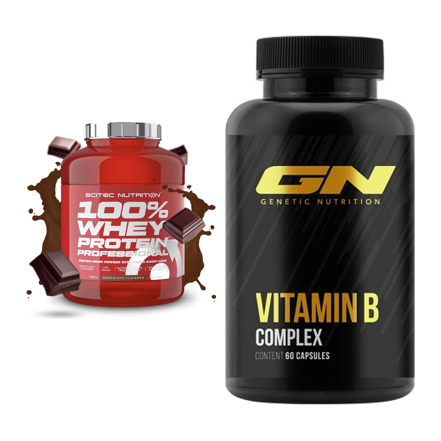 Basis-Set: Scitec 100% Whey Professional + GN Vitamin B-Complex – alle enthaltenen Artikel