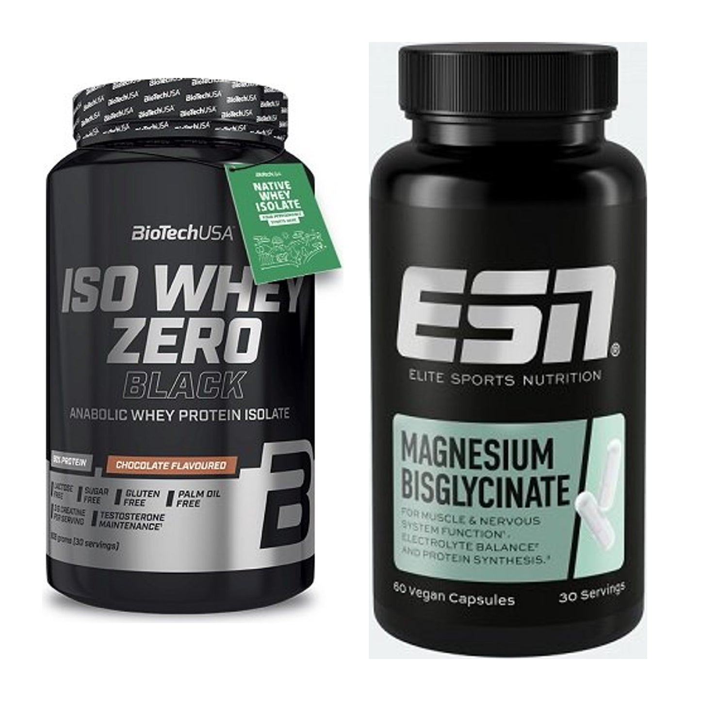 Basis-Set: BioTech Iso Whey Zero Black + ESN Magnesium Bisglycinate – alle enthaltenen Artikel