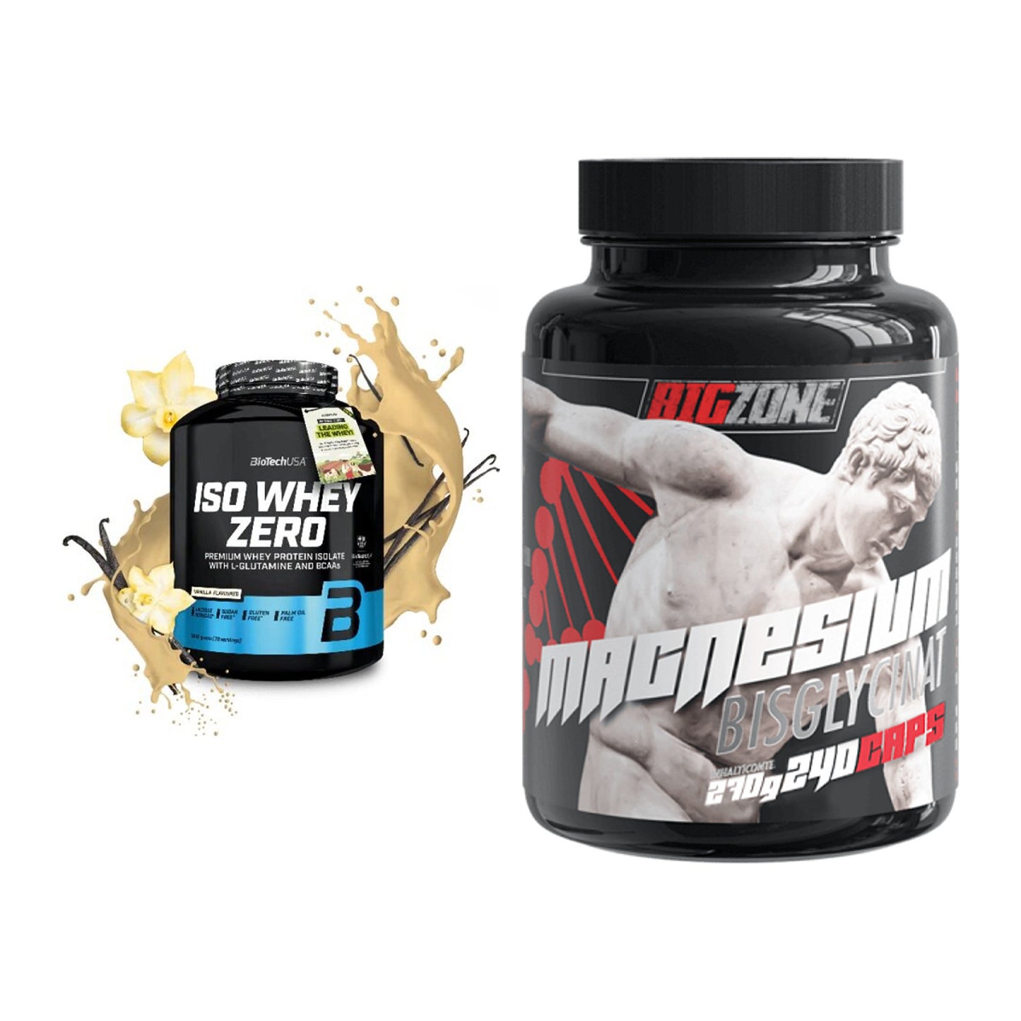 Basis-Set: BioTech Iso Whey Zero + Big Zone Magnesium Bisglycinat – alle enthaltenen Artikel