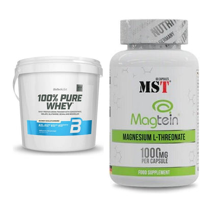 Basis-Set: BioTech 100% Pure Whey + MST Magnesium L-Threonate Magtein – alle enthaltenen Artikel