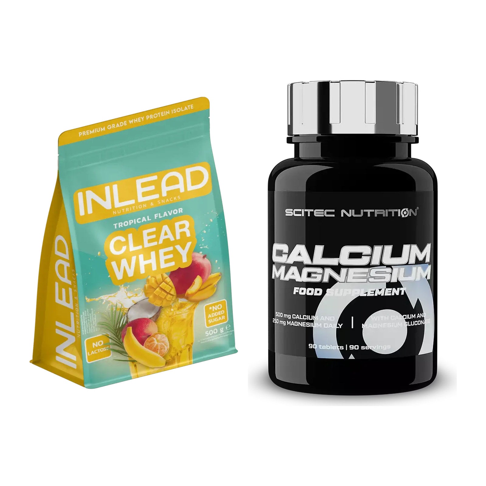 Basis-Set: INLEAD Clear Whey Isolate + Scitec Calcium Magnesium – alle enthaltenen Artikel