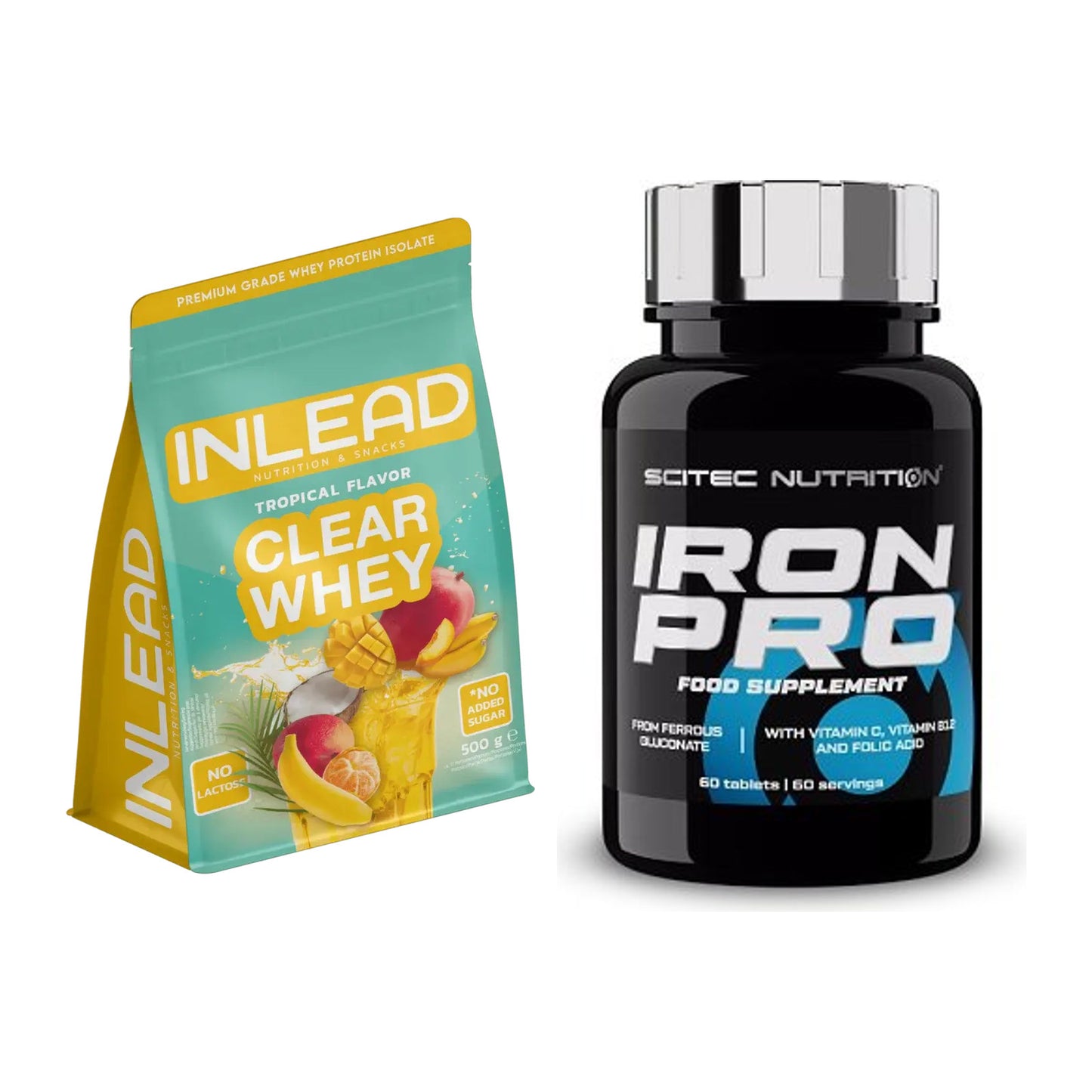 Basis-Set: INLEAD Clear Whey Isolate + Scitec Iron Pro – alle enthaltenen Artikel
