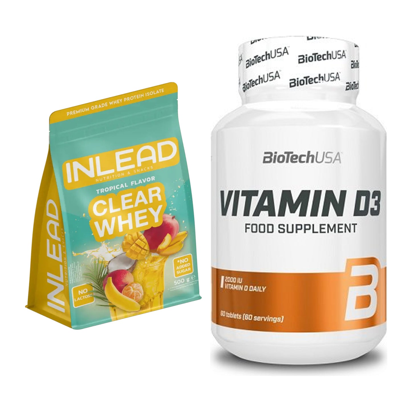 Basis-Set: INLEAD Clear Whey Isolate + BioTech Vitamin D3 – alle enthaltenen Artikel