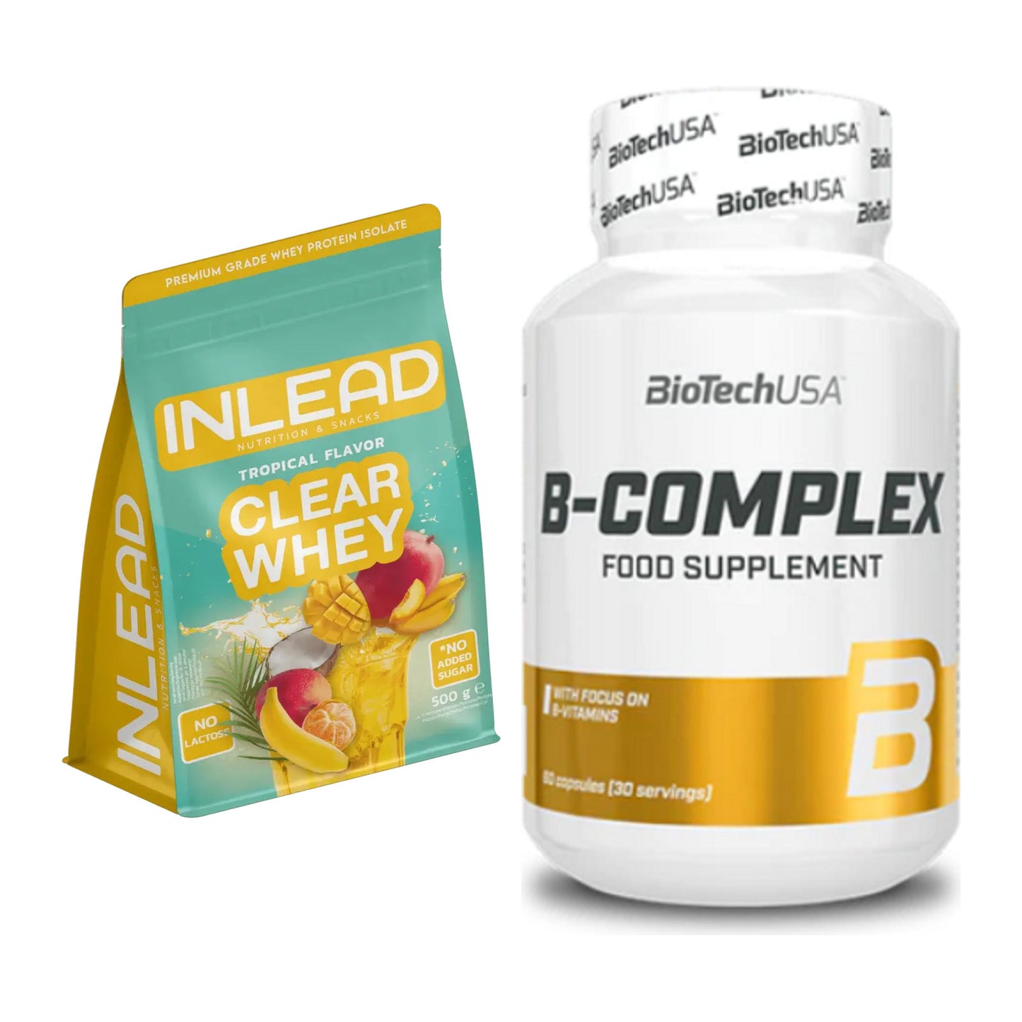 Basis-Set: INLEAD Clear Whey Isolate + BioTech B Complex 60 Tabl. – alle enthaltenen Artikel