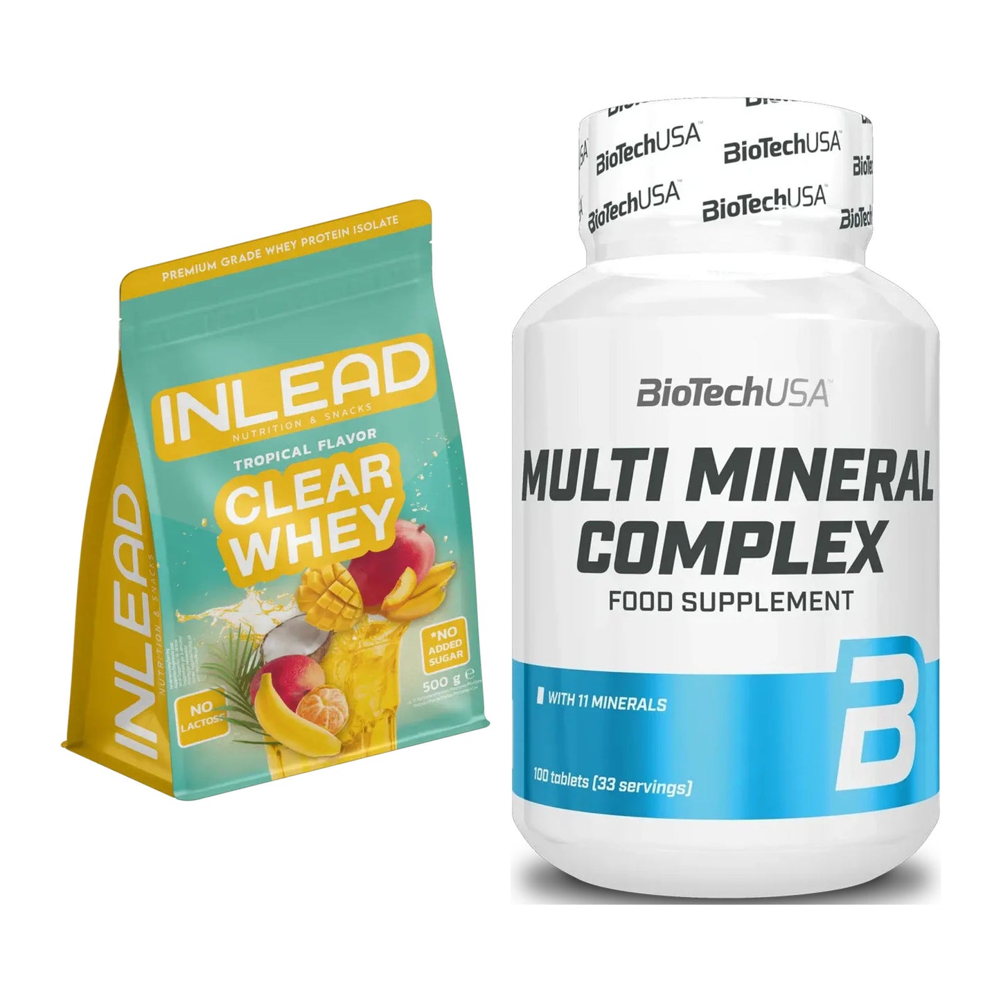 Basis-Set: INLEAD Clear Whey Isolate + BioTech Multi Mineral – alle enthaltenen Artikel