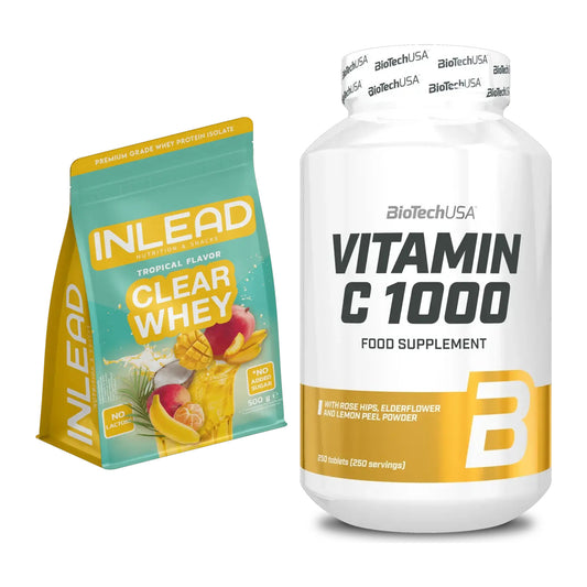 Basis-Set: INLEAD Clear Whey Isolate + BioTech Vitamin C 1000 250 – alle enthaltenen Artikel