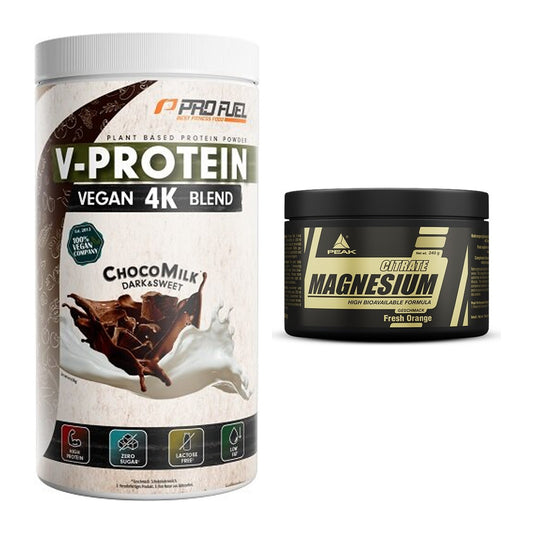 Basis-Set: ProFuel V-PROTEIN vegan 4K blend + Peak Magnesium Citrat – alle enthaltenen Artikel