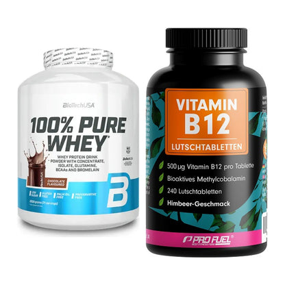 Basis-Set: BioTech 100% Pure Whey + ProFuel Vitamin B12 240 – alle enthaltenen Artikel