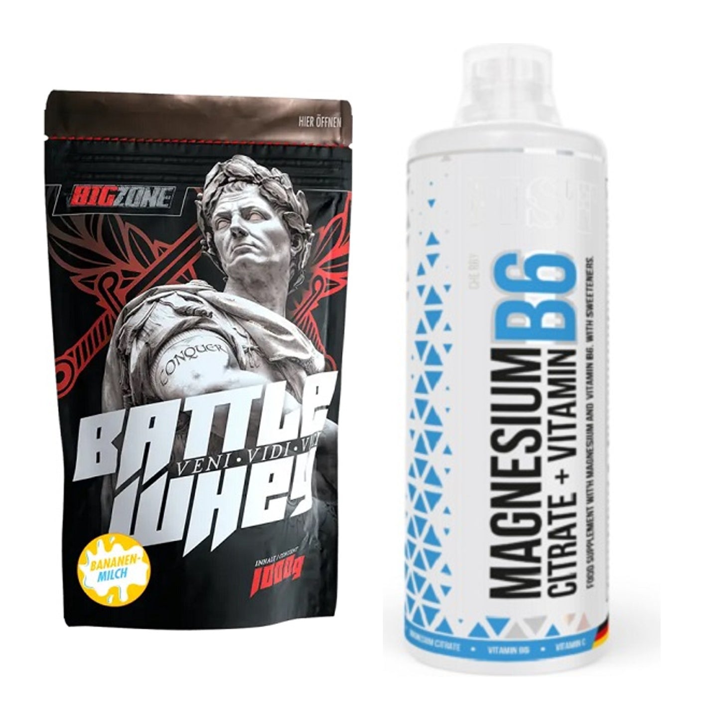 Basis-Set: Big Zone Battle Whey + MST Magnesium B6 – alle enthaltenen Artikel