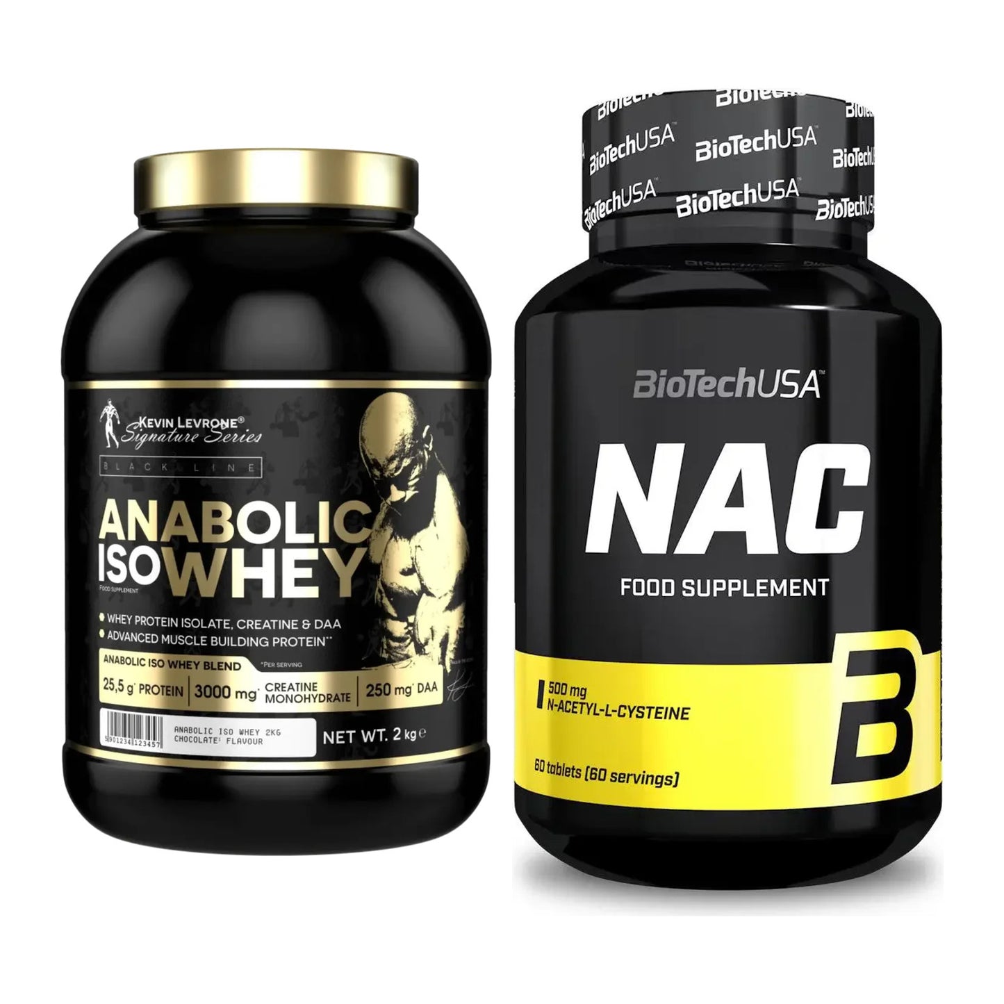 Basis-Set: Kevin Levrone Anabolic Iso Whey + BioTech NAC – alle enthaltenen Artikel