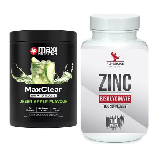 Basis-Set: MaxiNutrition MaxClear 100% + #GYMJUICE ZINC Bisglycinate – alle enthaltenen Artikel
