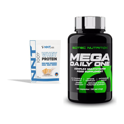 Basis-Set: NNT Whey + Scitec Mega Daily One Plus – alle enthaltenen Artikel